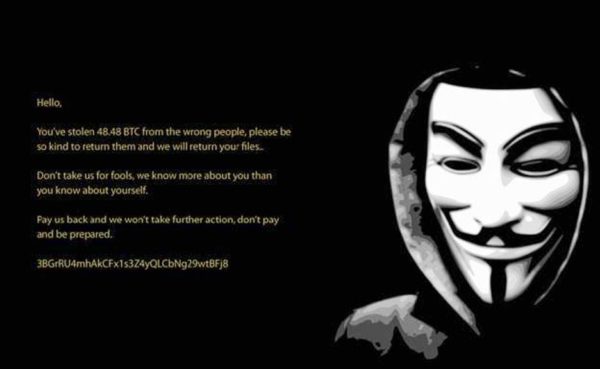 ข้อความข่มขู่จาก MIRCOP.A crypto-ransomware