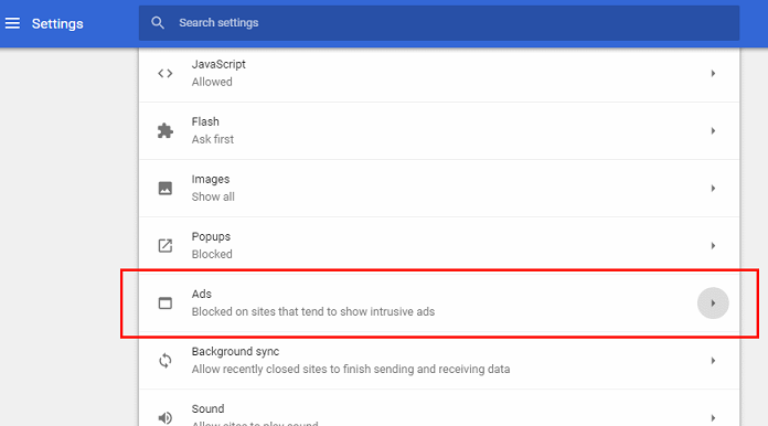 turn off ad blocker chrome