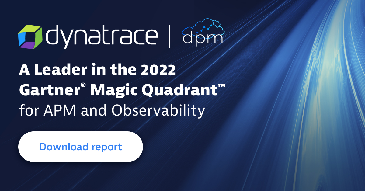 ฟรี Report Gartner Magic Quadrant for APM & Observability Dynatrace